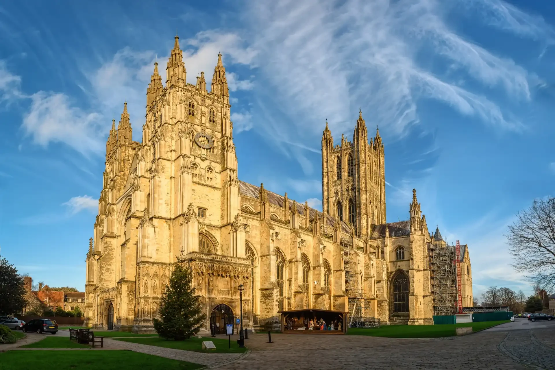 A stunning Gothic cathedral, Canterbury Cathedral boasts towering spires and intricate stained glass windows.