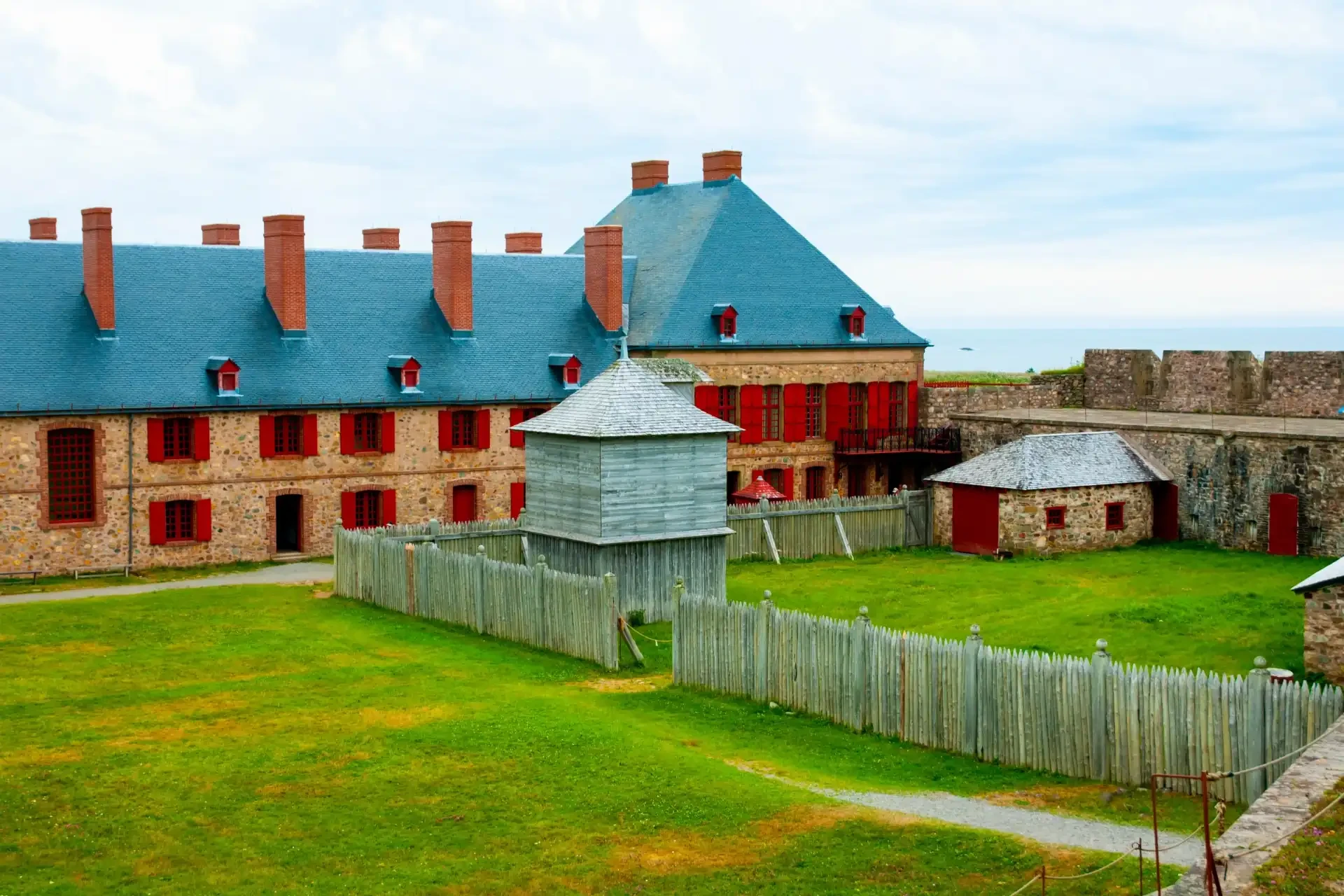 The Fortress of Louisbourg in Nova Scotia, a reconstructed 18th-century French fortress.