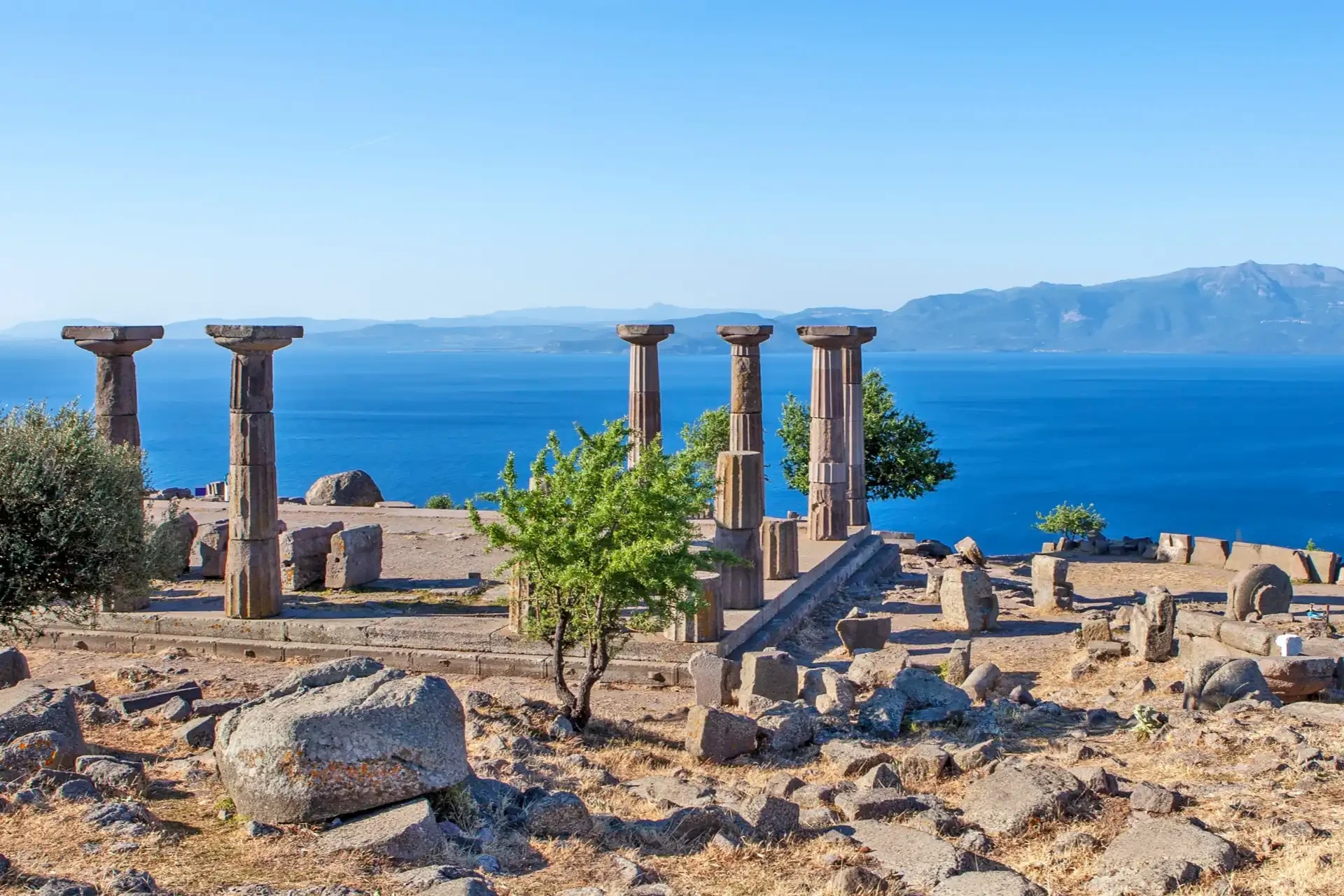 The ancient ruins of Troy, Turkey, an archaeological site with historical significance and connections to Greek mythology.